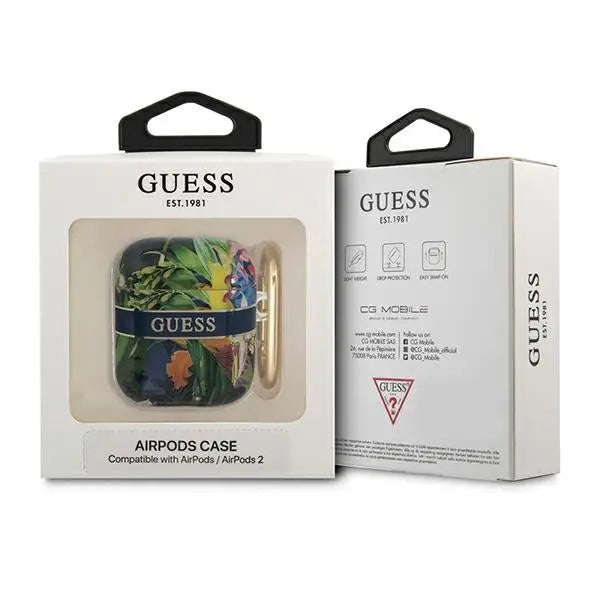 Guess GUA2HHFLB AirPods cover blue/blue Flower Strap Collection - Cell phone cases and covers<<<HurtelXML