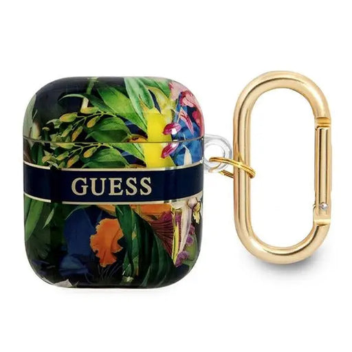 Guess GUA2HHFLB AirPods cover blue/blue Flower Strap Collection - Cell phone cases and covers<<<HurtelXML