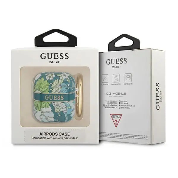 Guess GUA2HHFLN AirPods cover green/green Flower Strap Collection - Cell phone cases and covers<<<HurtelXML