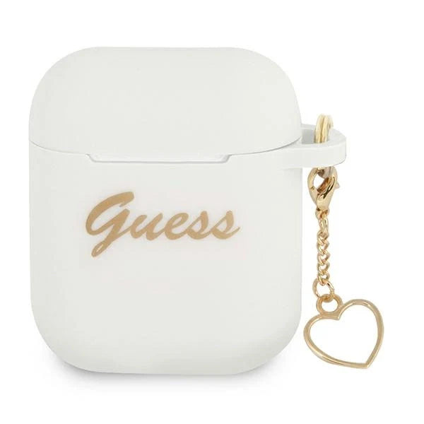 Guess GUA2LSCHSH AirPods 1/2 cover white/white Silicone Charm Heart Collection - Cell phone cases and covers<<<HurtelXML