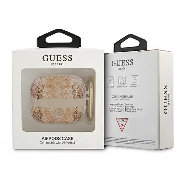 Guess GUA3HHFLD AirPods 3 cover gold/gold Paisley Strap Collection - Cell phone cases and covers<<<HurtelXML