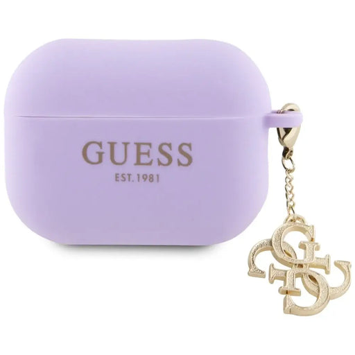 Guess GUAP2LECG4U case for AirPods Pro 2 cover - purple Liquid Silicone Glitter Triangle Charm - Cell phone cases