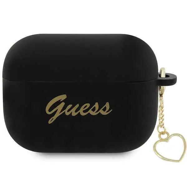 Guess GUAP2LSCHSK AirPods Pro 2 cover black/black Silicone Charm Heart Collection - Cell phone cases