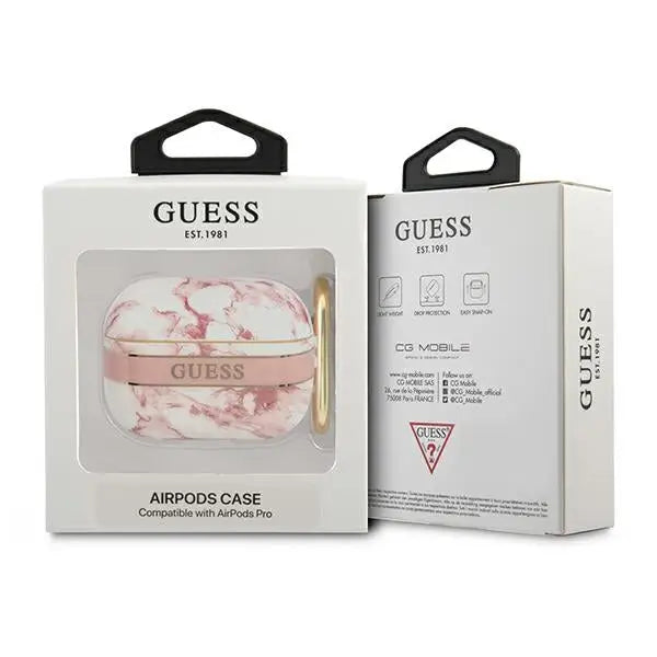 Guess GUAPHCHMAP AirPods Pro cover pink/pink Marble Strap Collection - Cell phone cases and covers<<<HurtelXML