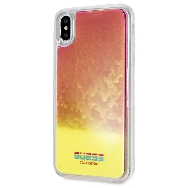 Guess GUHCI65GLCPI iPhone Xs Max różowy /pink hard case California Glow in the dark - Cell phone cases
