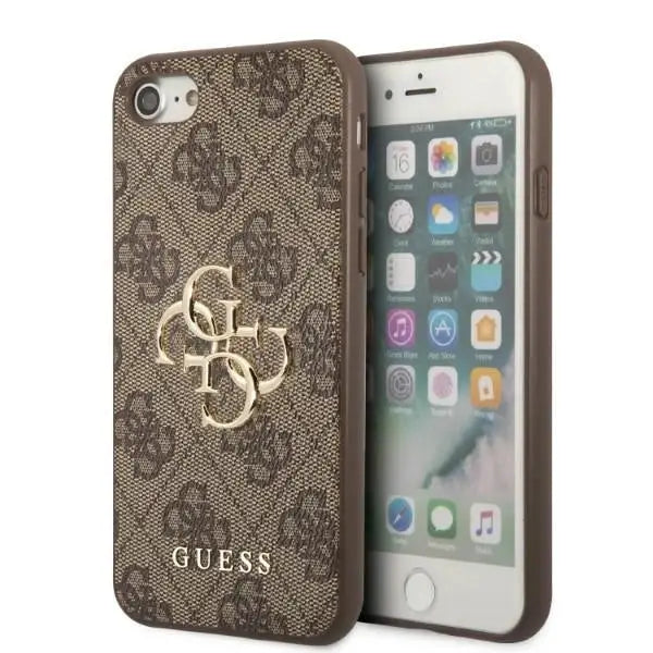 Guess GUHCI84GMGBR iPhone 7/8/SE 2020/2022 brown/brown hardcase 4G Big Metal Logo - Cell phone cases