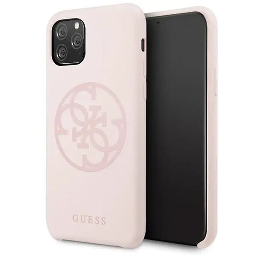 Guess GUHCN58LS4GLP iPhone 11 Pro light pink/light pink hard case Silicone 4G Tone On Tone - Cell phone cases