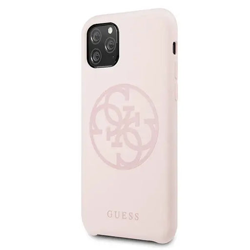 Guess GUHCN58LS4GLP iPhone 11 Pro light pink/light pink hard case Silicone 4G Tone On Tone - Cell phone cases
