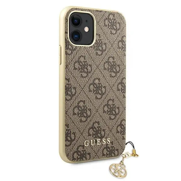 Guess GUHCN61GF4GBR iPhone 11 6.1’’ / Xr brown/brown hard case 4G Charms Collection - Cell phone cases