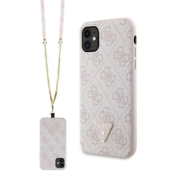 Guess GUHCN61P4TDSCPP Case for iPhone 11 / Xr - Pink Crossbody 4G Metal Logo - Cell phone cases and covers<<<HurtelXML