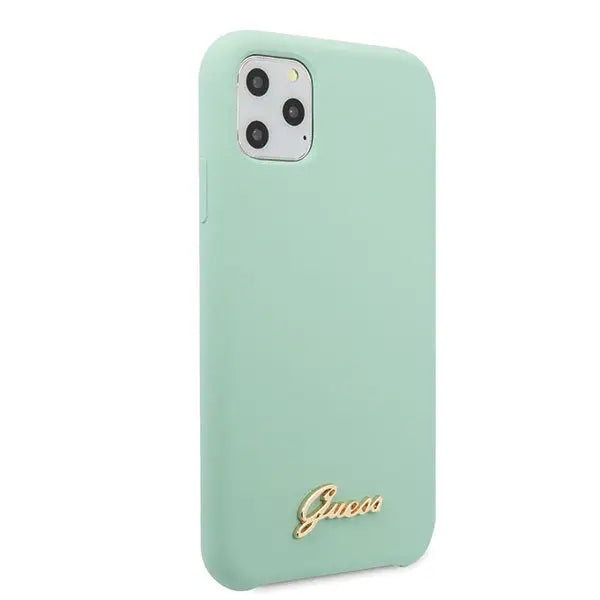 Guess GUHCN65LSLMGG iPhone 11 Pro Max green/green hard case Silicone Vintage Gold Logo - Cell phone cases