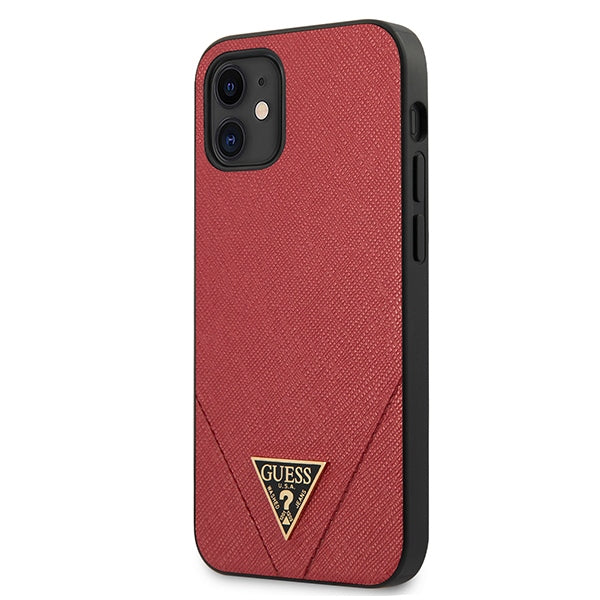 Guess GUHCP12SVSATMLRE iPhone 12 mini 5.4’’ red/red hardcase Saffiano - Cell phone cases and covers<<<HurtelXML