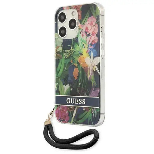 Guess GUHCP13LHFLSB iPhone 13 Pro / 13 6.1’’ blue/blue hardcase Flower Strap - Cell phone cases and covers<<<HurtelXML
