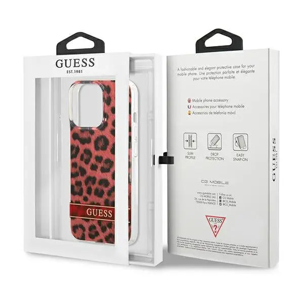 Guess GUHCP13LHSLEOR iPhone 13 Pro / 13 6.1’’ red/red hardcase Leopard - Cell phone cases and covers<<<HurtelXML