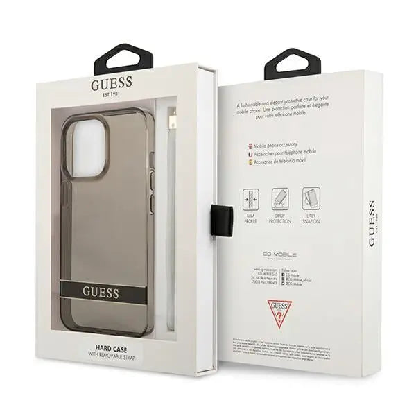 Guess GUHCP13LHTSGSK iPhone 13 Pro / 13 6.1’’ black/black hardcase Translucent Stap - Cell phone cases