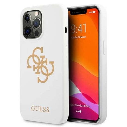 Guess GUHCP13LLS4GGWH iPhone 13 Pro / 13 6,1’’ biały/white hard case Silicone 4G Logo - Cell phone cases