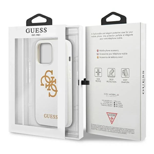 Guess GUHCP13LLS4GGWH iPhone 13 Pro / 13 6,1’’ biały/white hard case Silicone 4G Logo - Cell phone cases