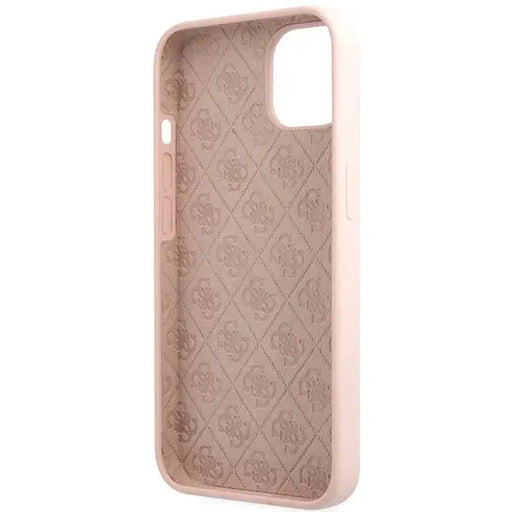 Guess GUHCP13MLSLMGLP iPhone 13 6.1’’ light pink/light pink hardcase Silicone Script Gold Logo - Cell phone cases