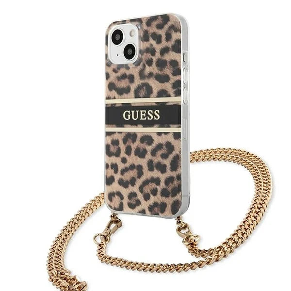 Guess GUHCP13SKBCLE iPhone 13 mini 5.4’’ Leopard hardcase Gold Strap - Cell phone cases and covers<<<HurtelXML