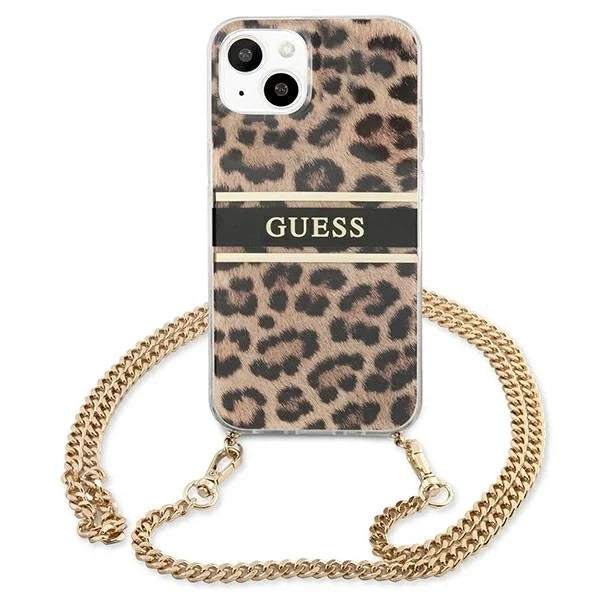 Guess GUHCP13SKBCLE iPhone 13 mini 5.4’’ Leopard hardcase Gold Strap - Cell phone cases and covers<<<HurtelXML