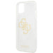 Guess GUHCP13SPCUGL4GTR iPhone 13 mini 5.4’’ transparent hard case Glitter 4G Big Logo - Cell phone cases