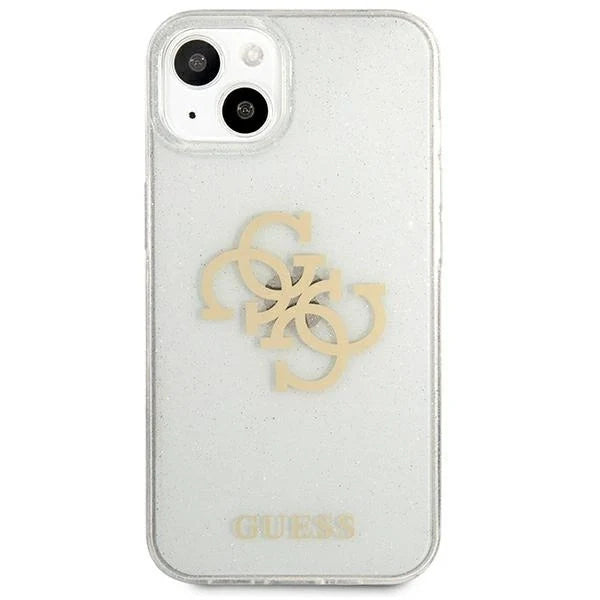 Guess GUHCP13SPCUGL4GTR iPhone 13 mini 5.4’’ transparent hard case Glitter 4G Big Logo - Cell phone cases