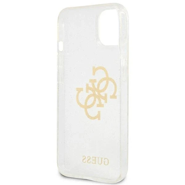 Guess GUHCP13SPCUGL4GTR iPhone 13 mini 5.4’’ transparent hard case Glitter 4G Big Logo - Cell phone cases