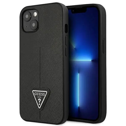 Guess GUHCP13SPSATLK iPhone 13 mini 5,4 ’black / black hardcase SaffianoTriangle Logo - Cell phone cases