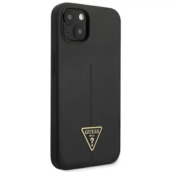 Guess GUHCP13SSLTGK iPhone 13 mini 5.4’’ black/black hardcase Silicone Triangle - Cell phone cases