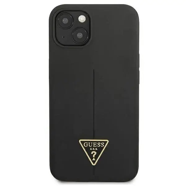 Guess GUHCP13SSLTGK iPhone 13 mini 5.4’’ black/black hardcase Silicone Triangle - Cell phone cases