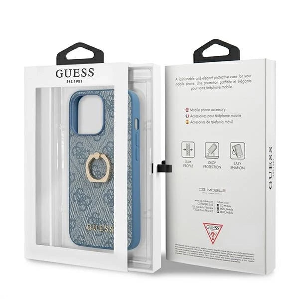 Guess GUHCP13X4GMRBL iPhone 13 Pro Max 6,7’’ niebieski/blue hardcase 4G with ring stand - Cell phone cases