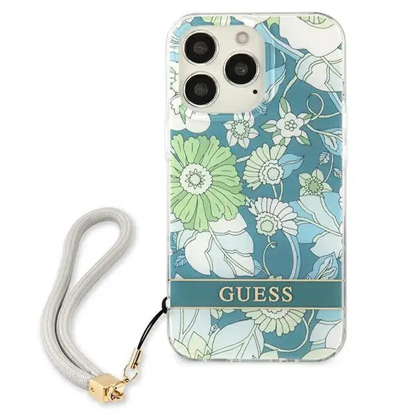 Guess GUHCP13XHFLSN iPhone 13 Pro Max 6.7’’ green/green hardcase Flower Strap - Cell phone cases and covers<<<HurtelXML