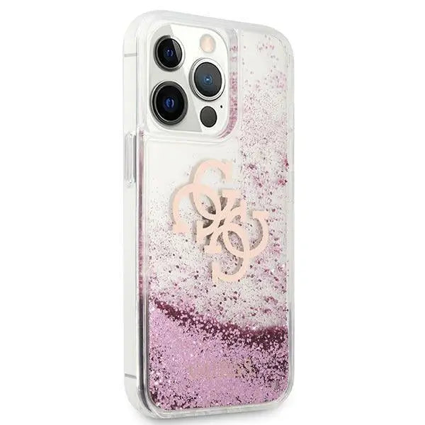 Guess GUHCP13XLG4GPI iPhone 13 Pro Max 6.7’’ pink/pink hardcase 4G Big Liquid Glitter - Cell phone cases
