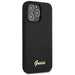Guess GUHCP13XLSLMGBK iPhone 13 Pro Max 6.7’’ black/black hardcase Silicone Script Gold Logo - Cell phone cases