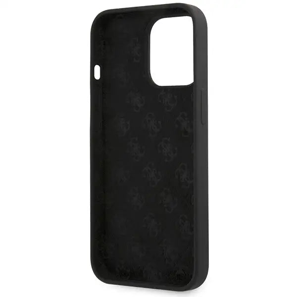 Guess GUHCP13XLSLMGBK iPhone 13 Pro Max 6.7’’ black/black hardcase Silicone Script Gold Logo - Cell phone cases