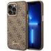 Guess GUHCP14LHG4SHW iPhone 14 Pro 6.1 ’brown / brown hard case 4G Vintage Gold Logo - Cell phone cases