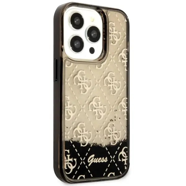 Guess GUHCP14LLC4PSGK iPhone 14 Pro 6.1’’ black/black hardcase Liquid Glitter 4G Transculent - Cell phone cases