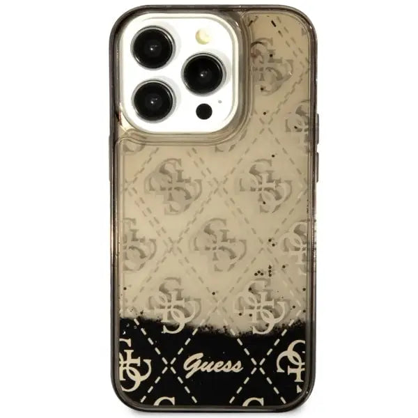 Guess GUHCP14LLC4PSGK iPhone 14 Pro 6.1’’ black/black hardcase Liquid Glitter 4G Transculent - Cell phone cases