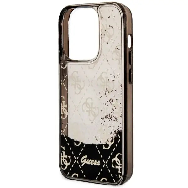 Guess GUHCP14LLC4PSGK iPhone 14 Pro 6.1’’ black/black hardcase Liquid Glitter 4G Transculent - Cell phone cases