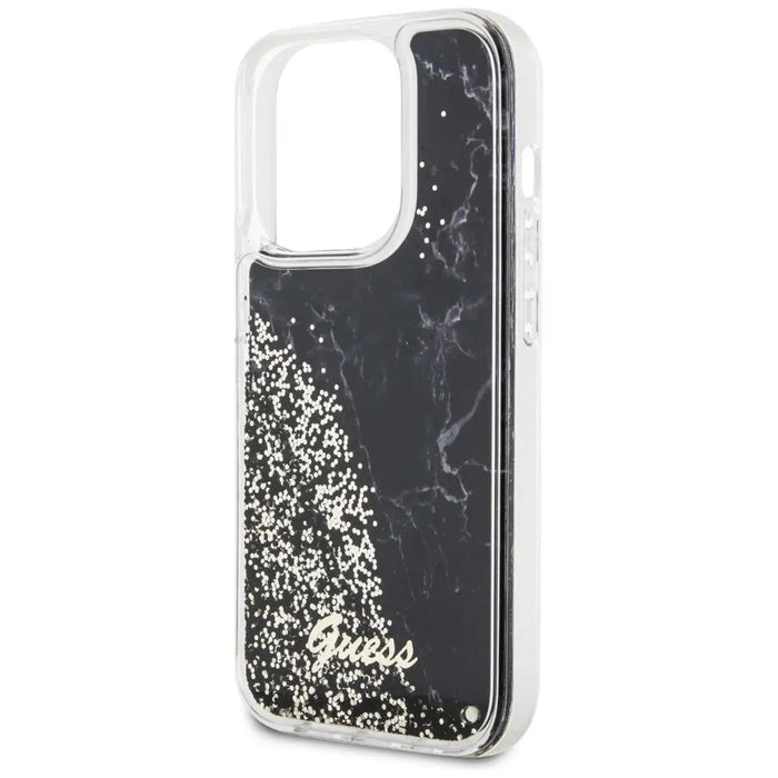 Guess GUHCP14LLCSGSGK iPhone 14 Pro 6.1’’ black/black hardcase Liquid Glitter Marble - Cell phone cases