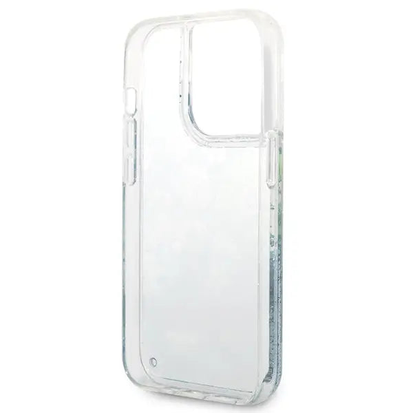 Guess GUHCP14LLFLSN iPhone 14 Pro 6.1’’ green/green hardcase Flower Liquid Glitter - Cell phone cases