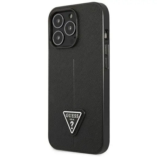 Guess GUHCP14LPSATLK iPhone 14 Pro 6.1’’ black/black hardcase SaffianoTriangle Logo - Cell phone cases
