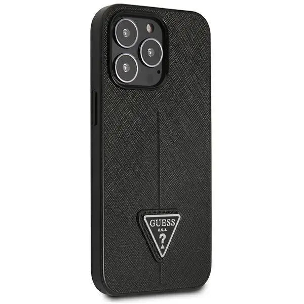 Guess GUHCP14LPSATLK iPhone 14 Pro 6.1’’ black/black hardcase SaffianoTriangle Logo - Cell phone cases