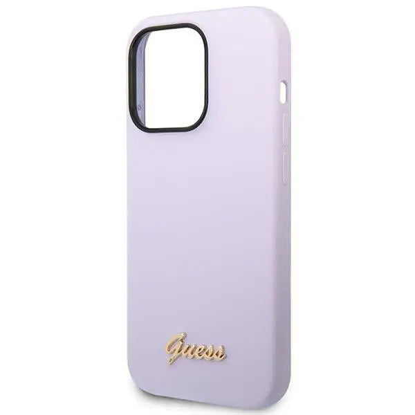 Guess GUHCP14LSLSMU iPhone 14 Pro 6.1’’ purple/purple hard case Silicone Vintage Gold Logo - Cell phone cases