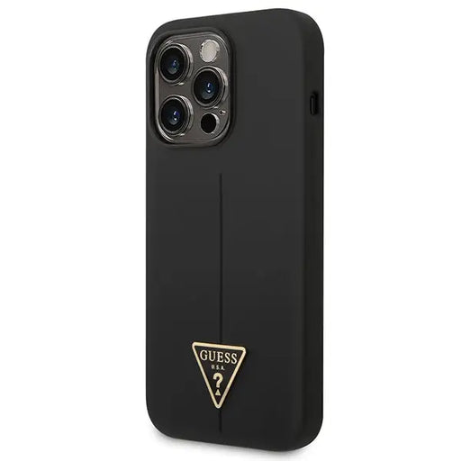 Guess GUHCP14LSLTGK iPhone 14 Pro 6.1’’ black/black hardcase Silicone Triangle - Cell phone cases and covers<<<HurtelXML