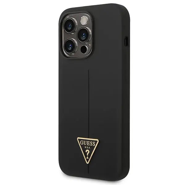 Guess GUHCP14LSLTGK iPhone 14 Pro 6.1’’ black/black hardcase Silicone Triangle - Cell phone cases and covers<<<HurtelXML