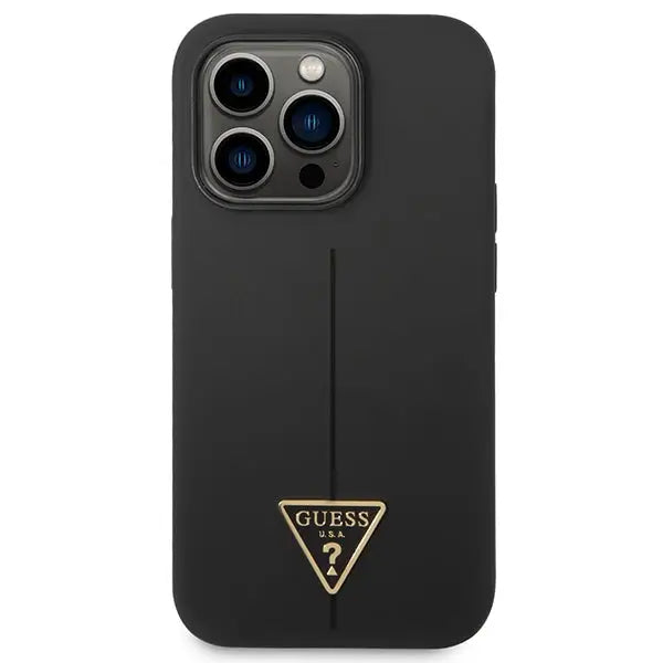 Guess GUHCP14LSLTGK iPhone 14 Pro 6.1’’ black/black hardcase Silicone Triangle - Cell phone cases and covers<<<HurtelXML
