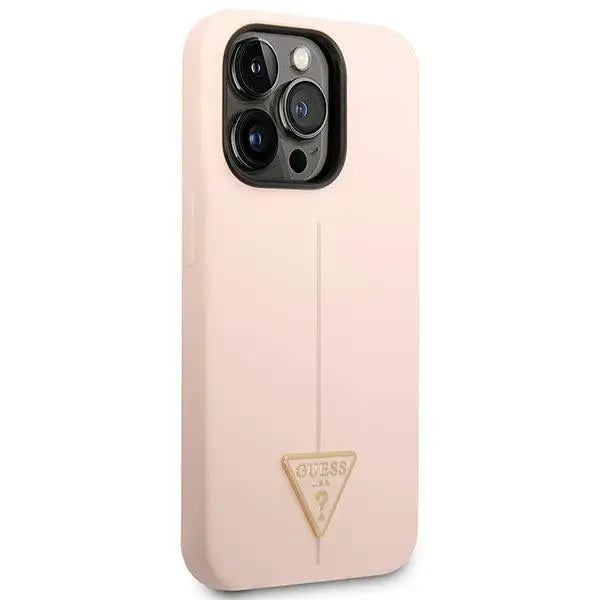 Guess GUHCP14LSLTGP iPhone 14 Pro 6.1’’ pink/pink hardcase Silicone Triangle - Cell phone cases and covers<<<HurtelXML