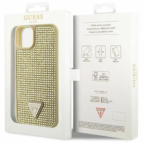 Guess GUHCP14MHDGTPD iPhone 14 Plus 6.7’’ gold/gold hardcase Rhinestone Triangle - Cell phone cases
