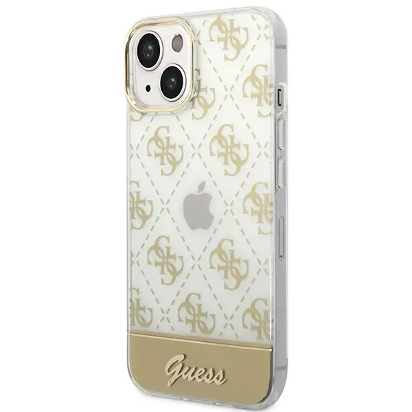 Guess GUHCP14MHG4MHG iPhone 14 Plus 6.7 ’gold / gold hardcase 4G Pattern Script - Cell phone cases